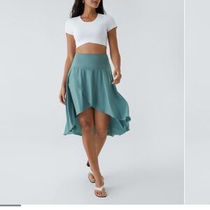 HALARA teal Asymmetrical Midi Skirt for Casual Wear